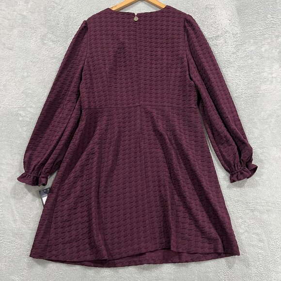 Tommy Hilfiger Women's Purple Embossed Dress 14 Shift Career Preppy Office - Picture 2 of 10